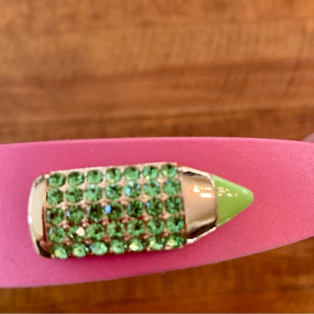 NEW Piper K Pink Fabric Headband w/ Yellow Green Blue Pink Rhinestone Pencils - Picture 6 of 7